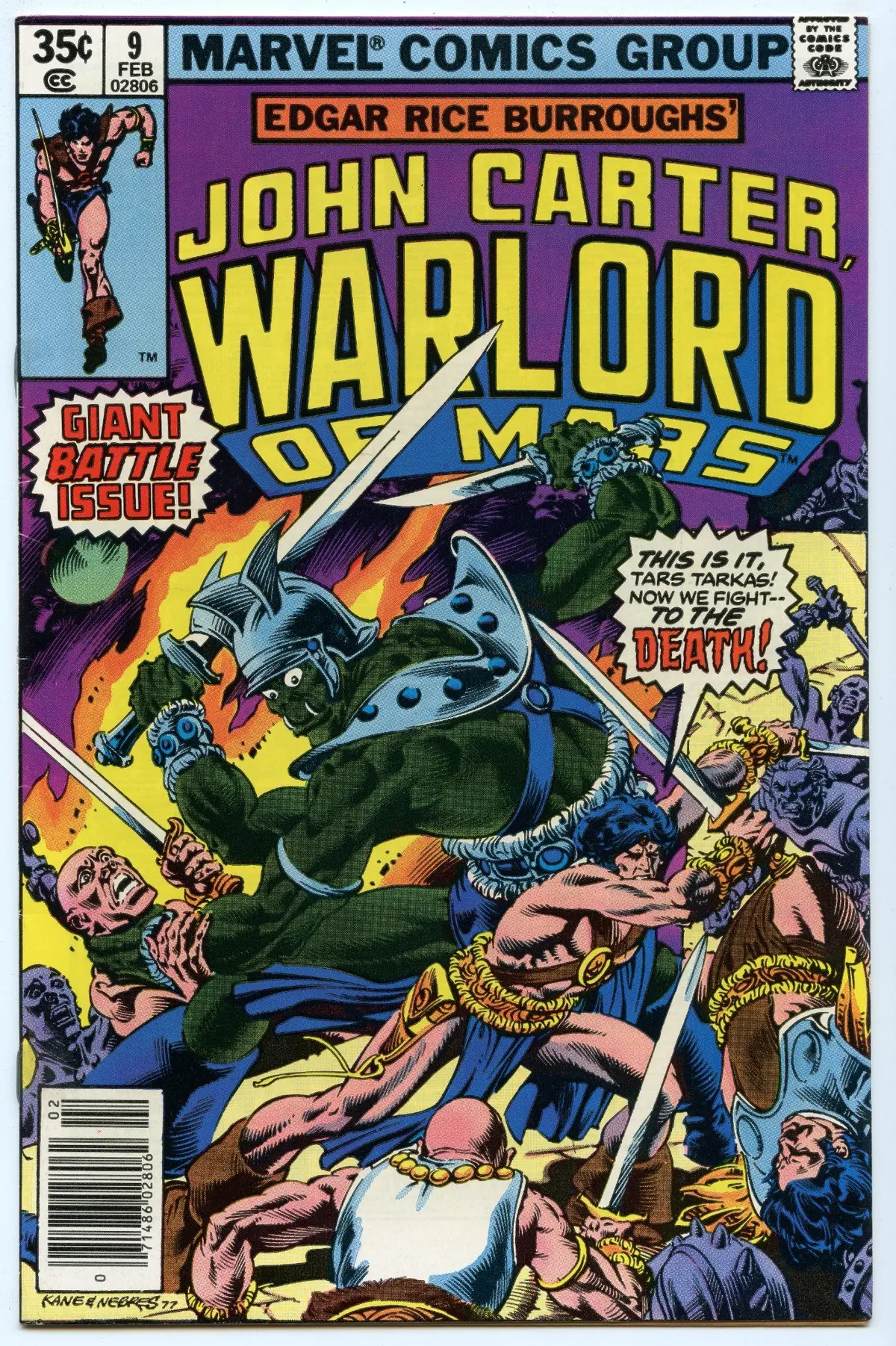 John Carter, Warlord Of Mars 9 (Feb 1978) Vf+ (8.5) 1
