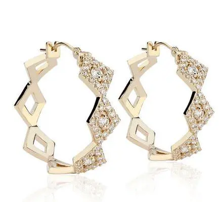 Lucia Diamond Pave Hoops 1