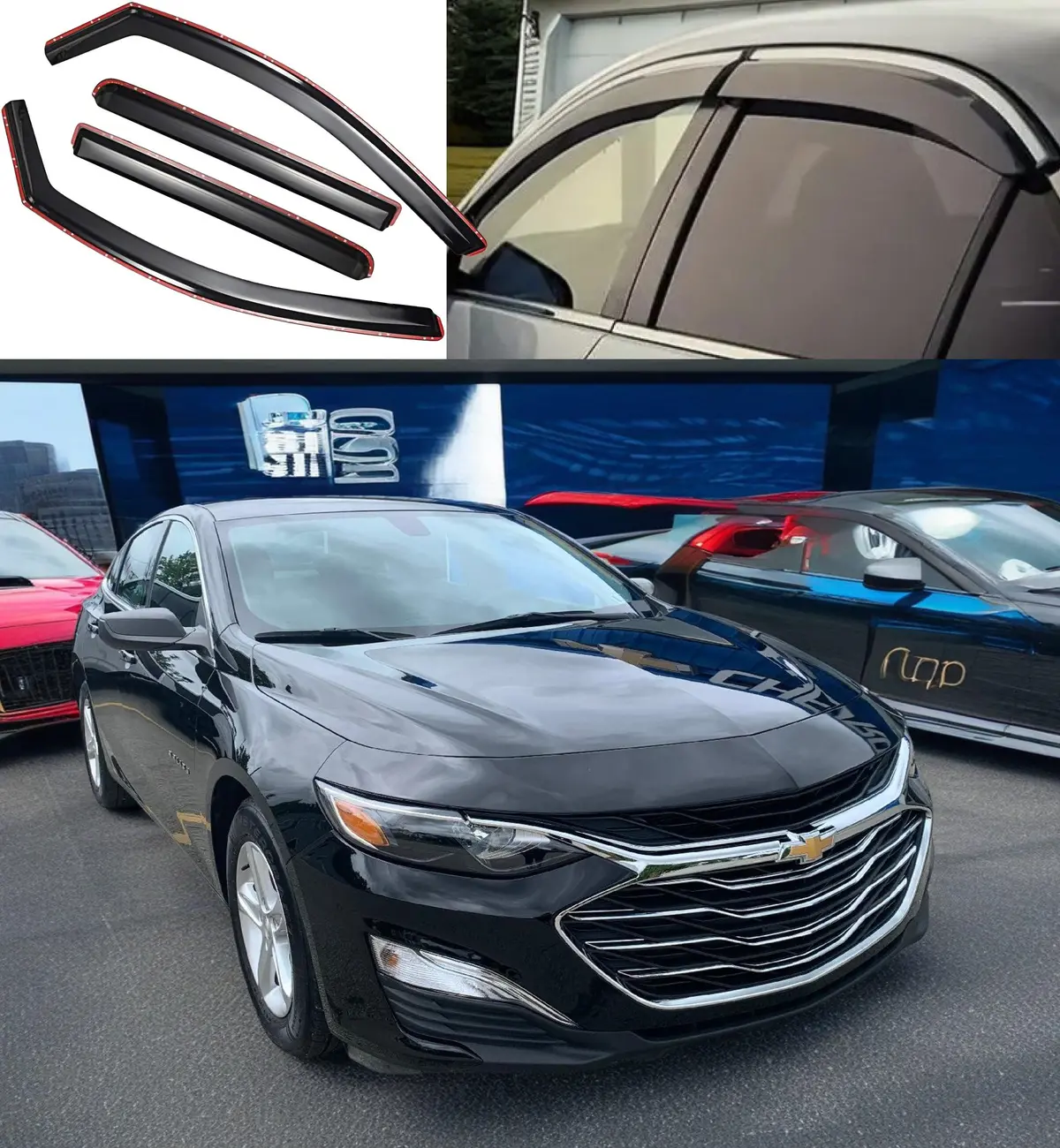 In-Channel Rain Guard Window Visors For 2019-2024 Chevrolet Malibu 1