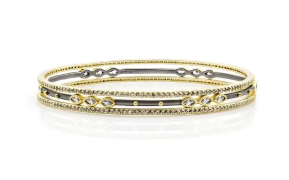 Frieda Rothman Signature Marquise Station 3 Stack Bangle 1