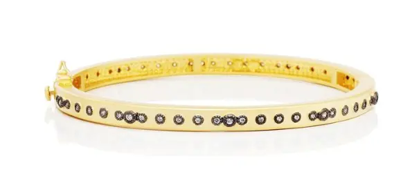 Frieda Rothman Mini Stud Bezel Stone Eternity Hinge Bangle 1
