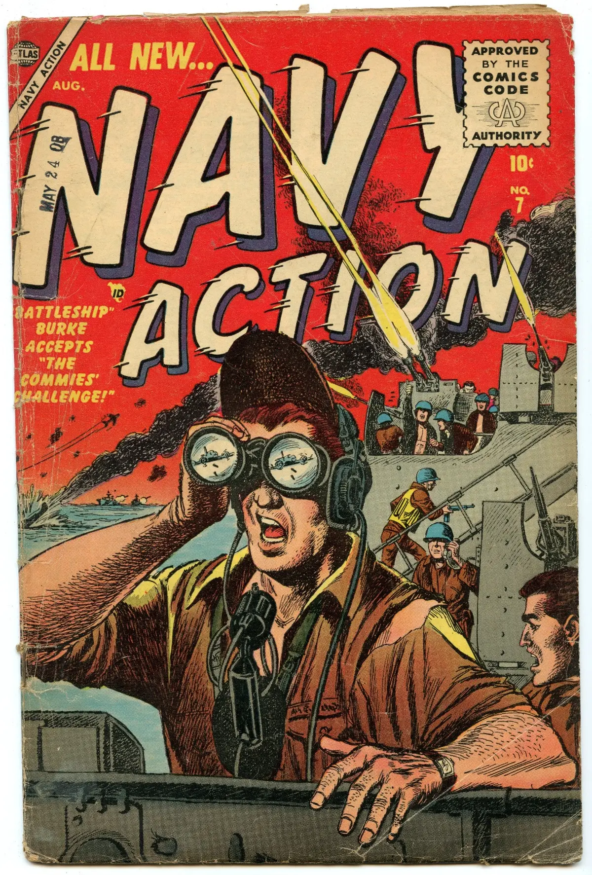 Navy Action 7 (Aug 1955) Vg- (3.5) 1