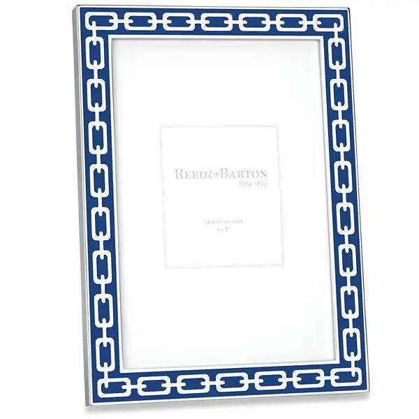 Silver Plate Navy Silver Link 4" X 6" Frame 1