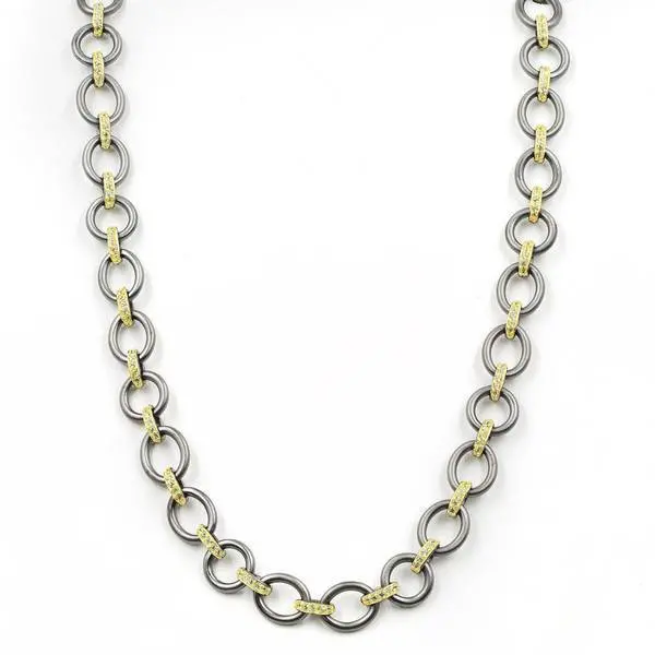 Frieda Rothman The Perfect Chunky Mixed Metal Link Necklace 1