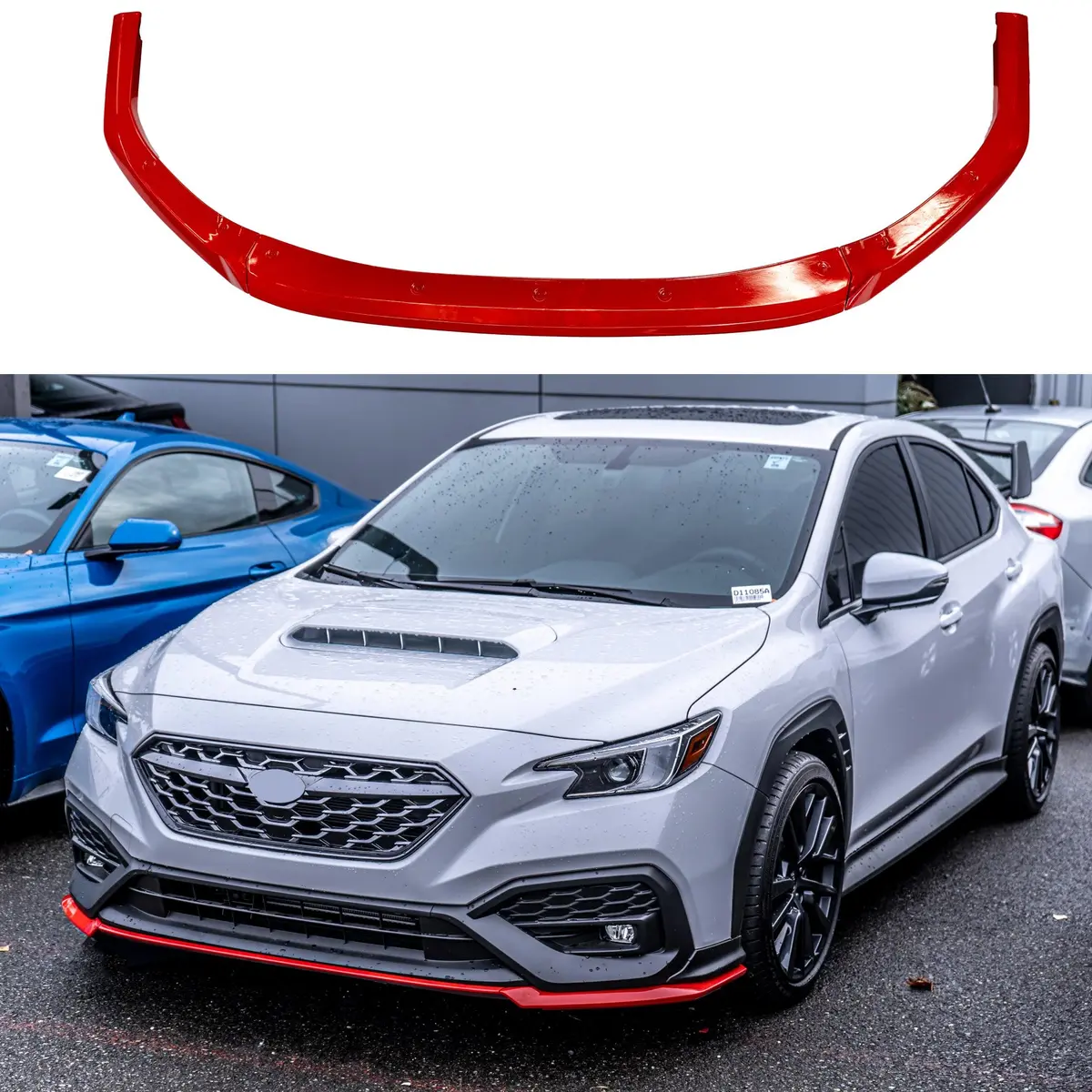 2022-2026 Subaru Wrx Vb - Sti Style Front Lip - Cherry Red (3Pc) 1