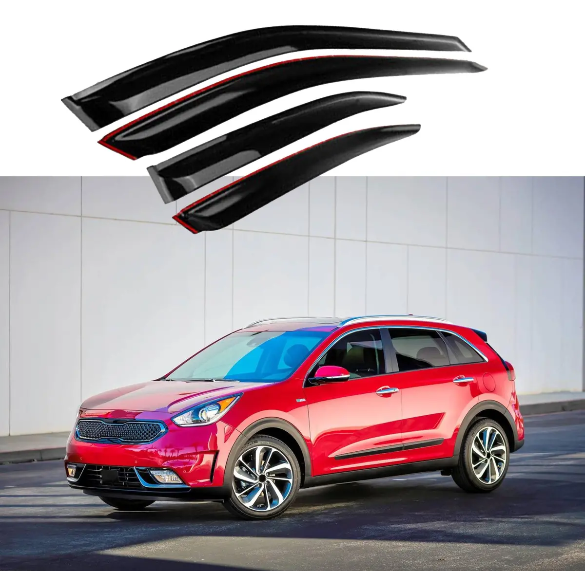 For Niro 2016-2022 Jdm Style Vent Window Visors Rain Guard Deflectors 1