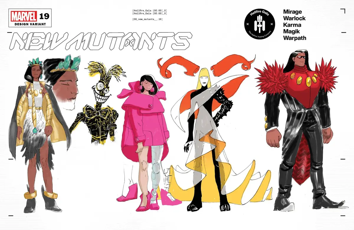 New Mutants #19 Lins Character Design Var Gala 1