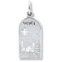 Sterling Silver Noel Christmas Scene Charm 1
