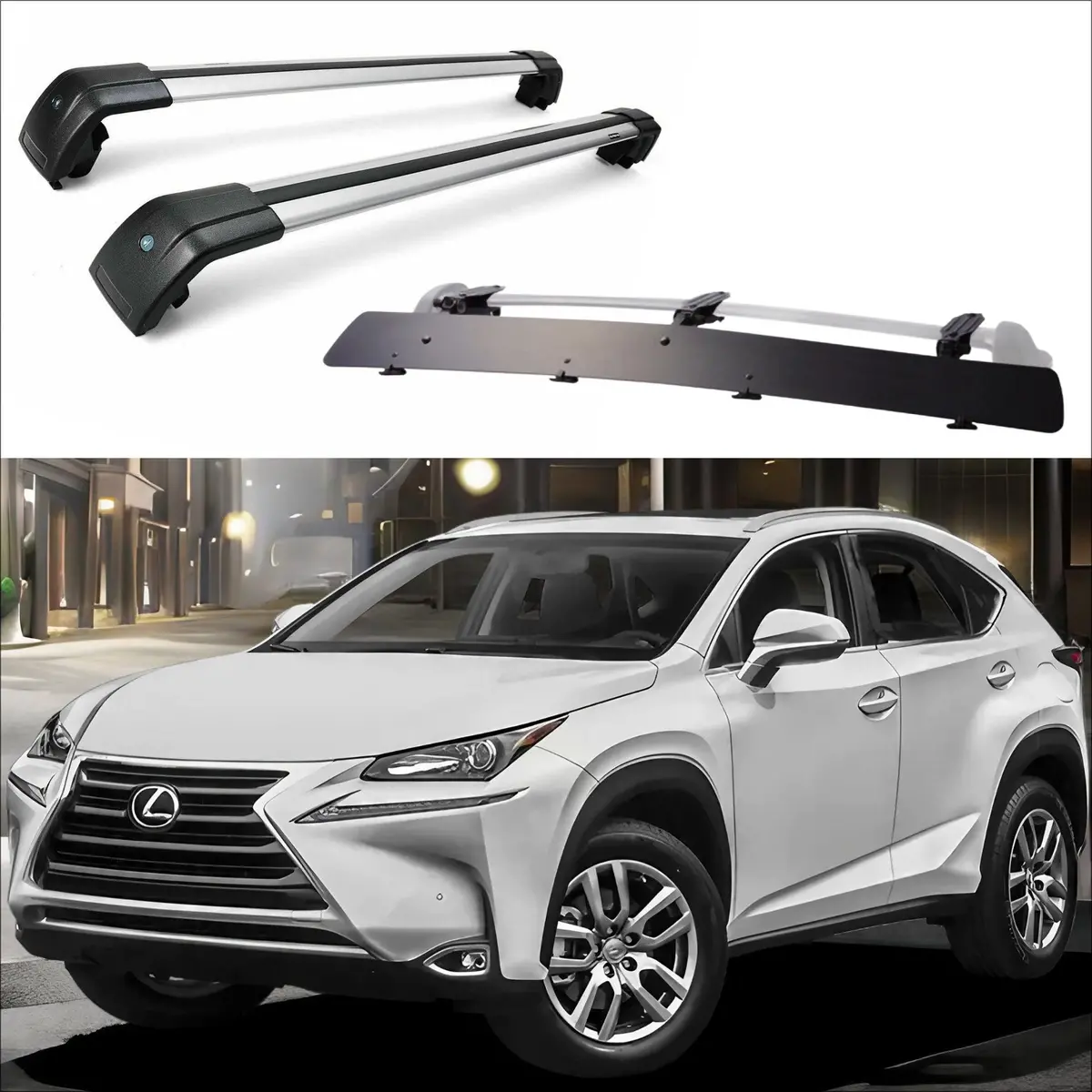 Fit 2015-2023 Lexus Nx200t/300H Luggage Crossbar+Wind Deflector 1