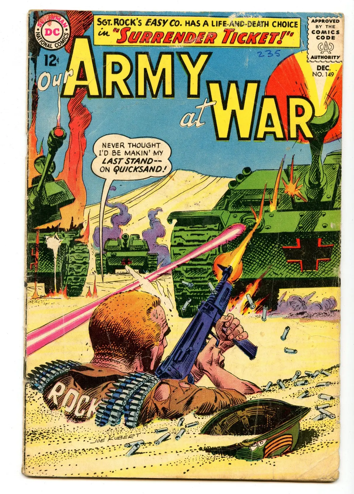 Our Army At War 149 (Dec 1964) Vg- (3.5) 1