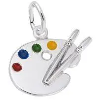 Sterling Silver Artist Palette Charm 1