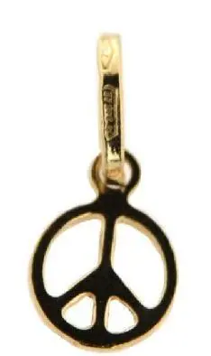 18K Yellow Gold Peace Sign Charm 1
