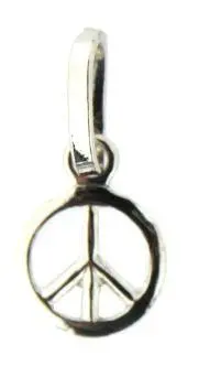 18K White Gold Peace Sign Charm 1