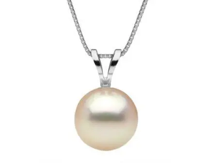 14K White Gold 8Mm Pearl Drop Pendant 1