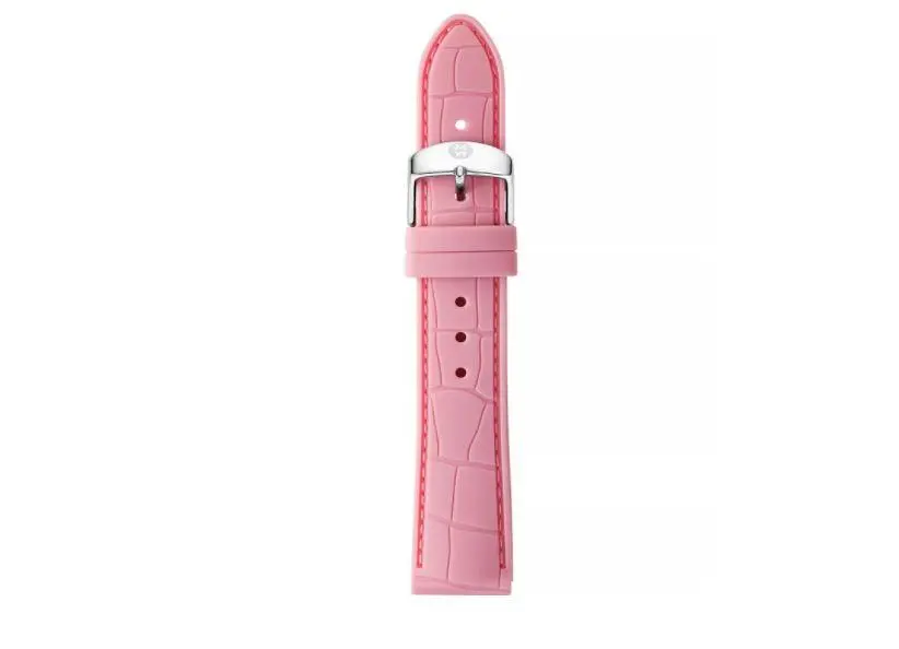 Michele Pink Rubber 18Mm Watch Strap 1