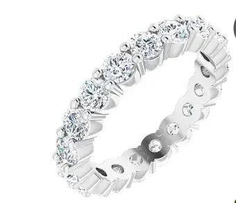 Platinum Shared Prong Eternity Anniversary Ring 1