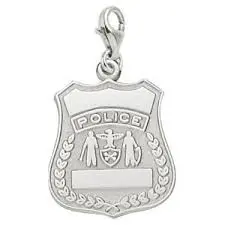 Sterling Silver Police Badge Charm 1
