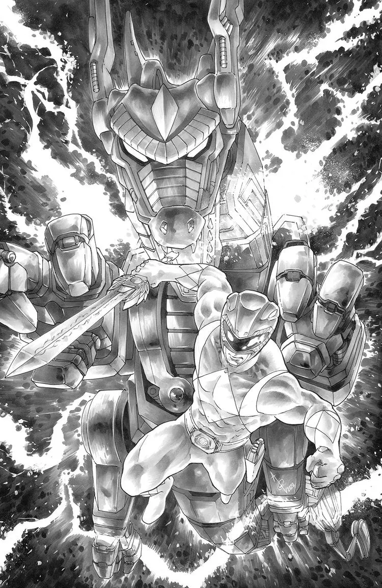 Mighty Morphin #1 Alan Quah B&W Virgin Variant 1