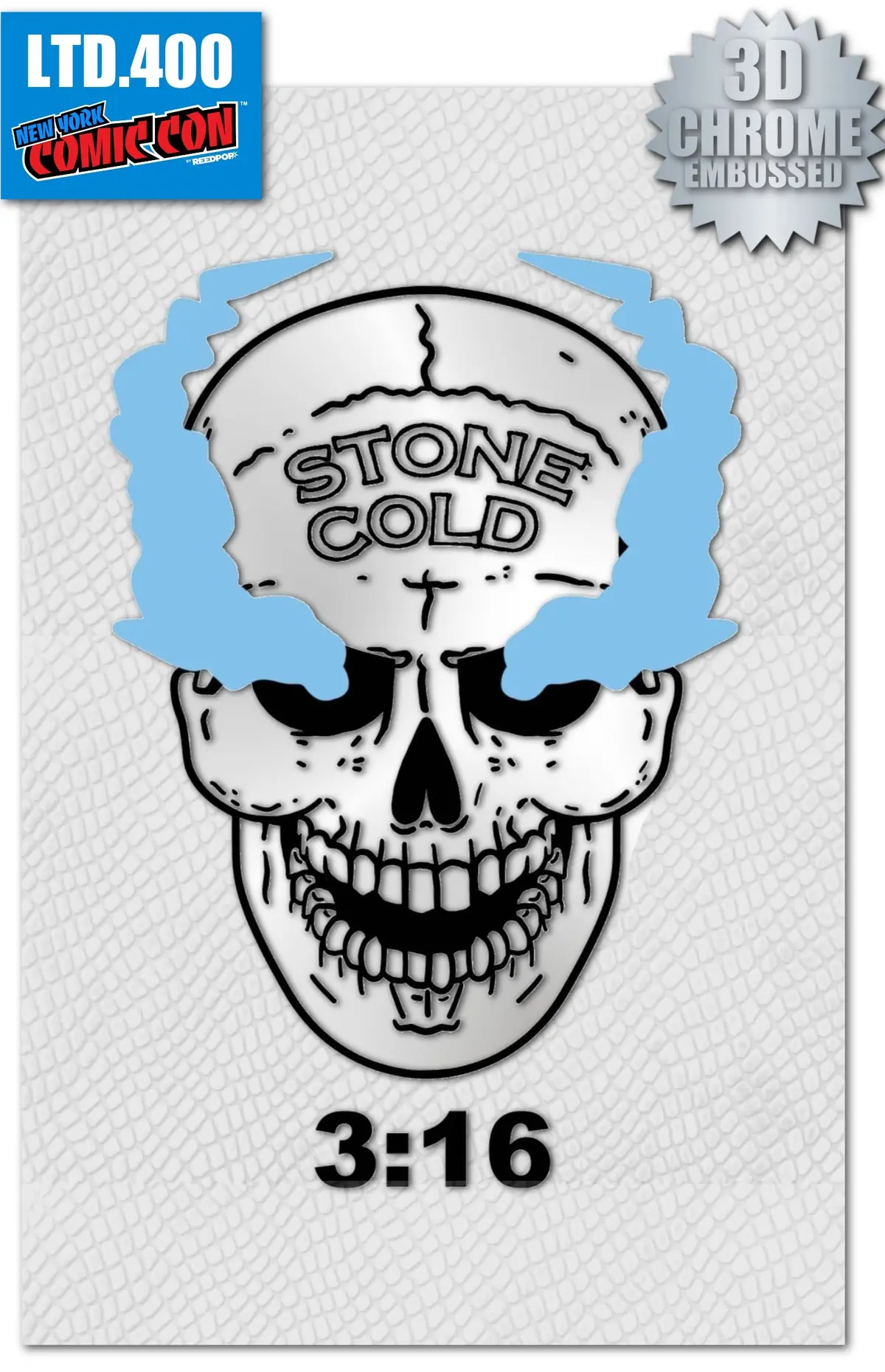 Nycc 2024 Exclusive Fame: Stone Cold Steve Austin Smoking Skull Snake Skin Embossed Foil Matthew Waite /400 1