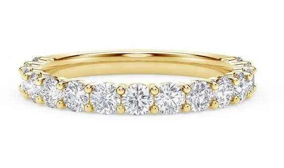14K Yellow Gold 9 Stone Band Wedding Band 1