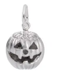 Sterling Silver Jack O Lantern Charm 1