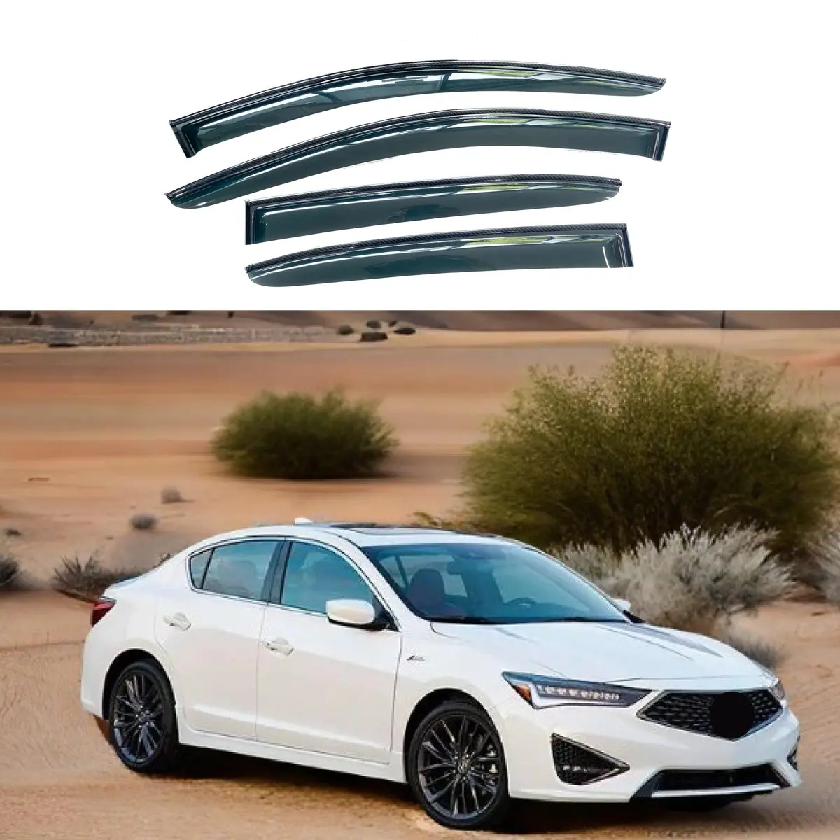 Fit 2013-2022 Acura Ilx Vent Window Visors Rain Sun Wind Guards Shade Deflectors 1