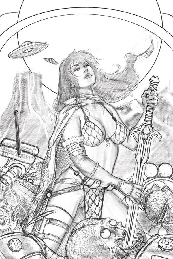 Mars Attacks Red Sonja #1 7 Copy Strati Sketch Virgin Foc In 1
