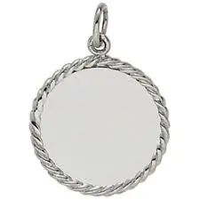 Sterling Silver Rope Disc Charm 1