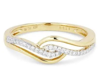 14K Yellow Gold Diamond Swirl Ring 1