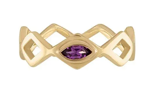 Lucia Single Stone Marquise Stacking Band With Rhodolite Garnet 1