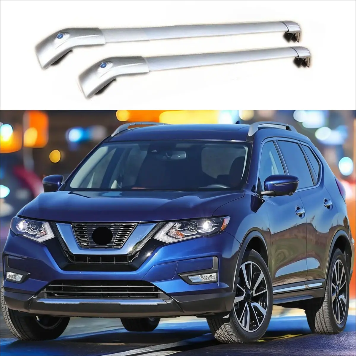Roof Rack Cross Bar - Premium Silver |Fits Nissan Rogue Sport (16-19) 1