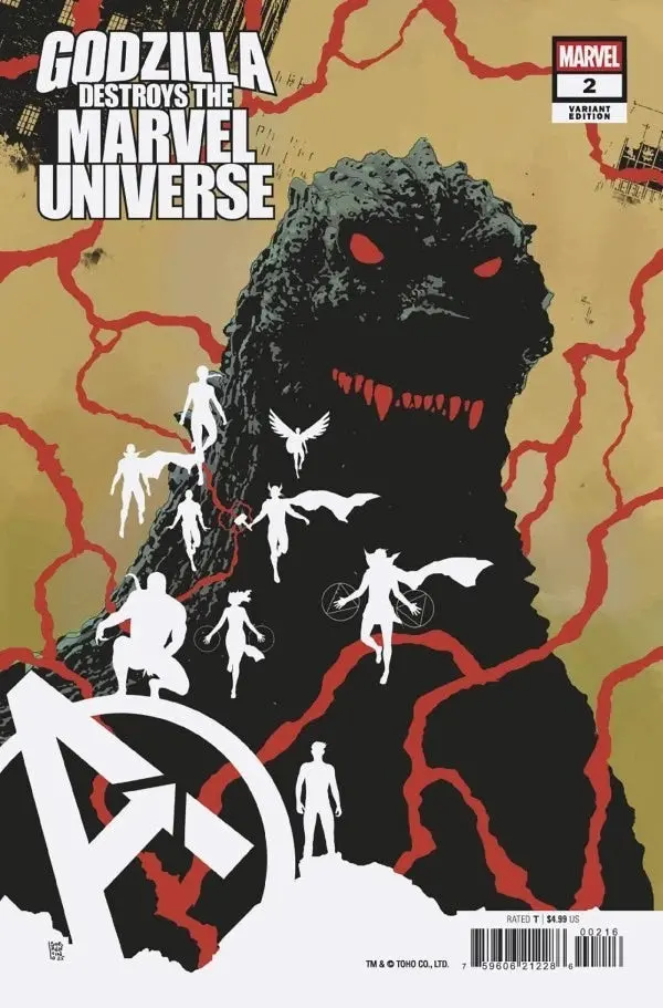 Godzilla Destroys The Marvel Universe #2 Andrea Sorrentino Variant 1