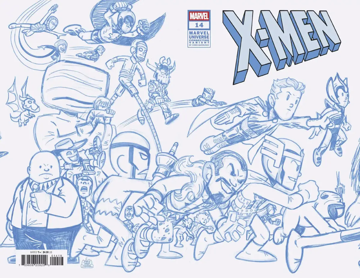 X-Men #14 50 Copy Incv Connect Blue Line Sketch Var G 1