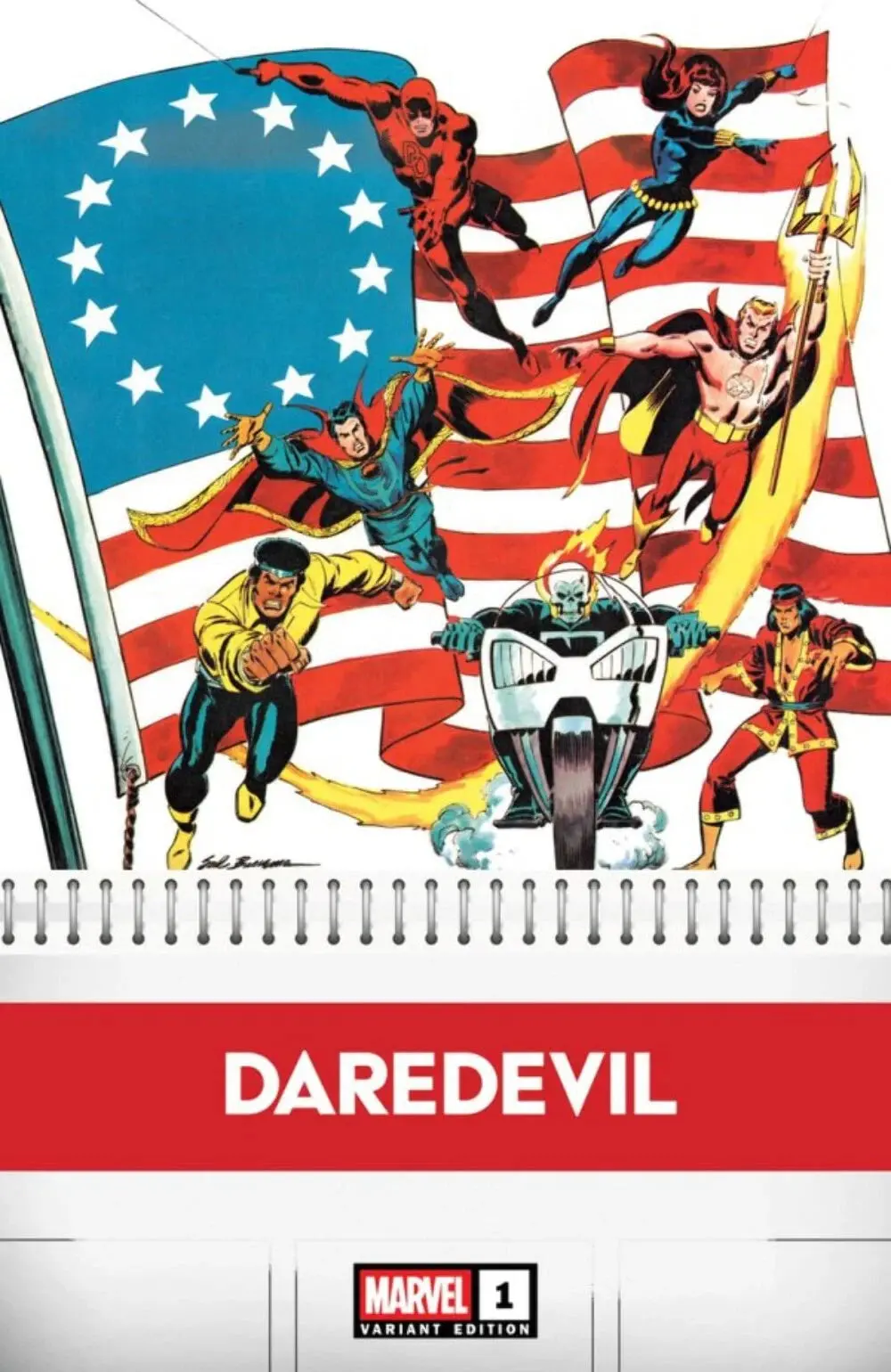 Daredevil #1 Sal Buscema Bicentennial Calendar Hidden Gem 1/50 Variant 1