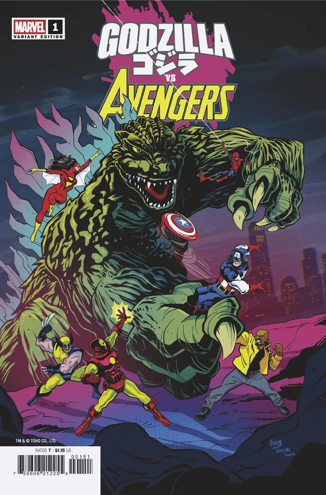 Godzilla Vs Avengers #1 Dave Bardin Var 1