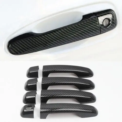 Fit 2010-2021 Toyota 4Runner Door Handle Covers Trim Abs Carbon Fiber (Carbon Fiber Print) 1