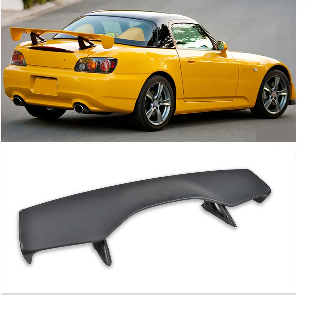 Fit 2000-2009 Honda S2000 Jdm Cr Style Abs Plastic Rear Trunk Lid Wing Spoiler Style Abs Plastic Rear Trunk Lid Wing Spoiler (Primer Black) 1