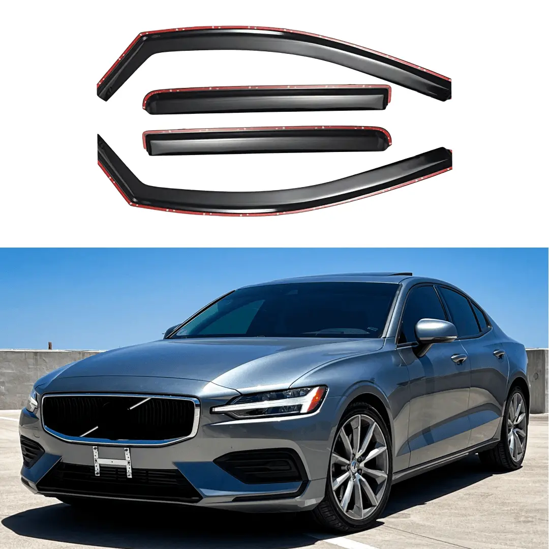 For 2019-Up Volvo S60 In-Channel Vent Window Visor Rain Wind Guard Deflectors 1
