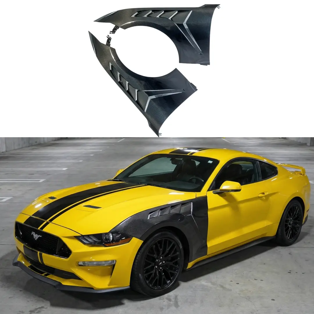 For 2018-2023 Ford Mustang Gtd Style Vented Carbon Fiber Side Fender 1