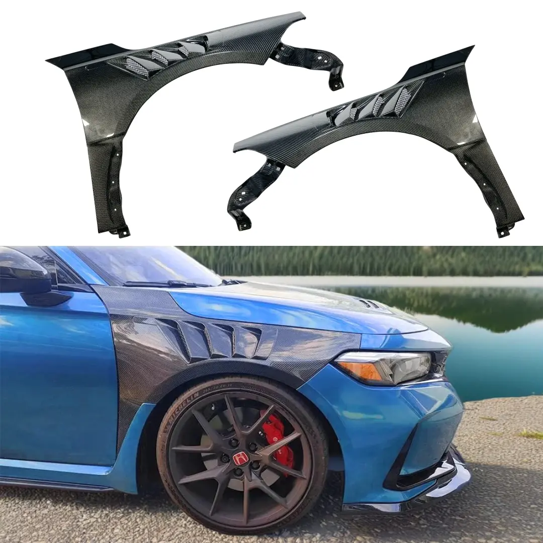 Real Carbon Fiber Set Wide Body Fenders For 23-25 Honda Civic Type-R Fl5 1