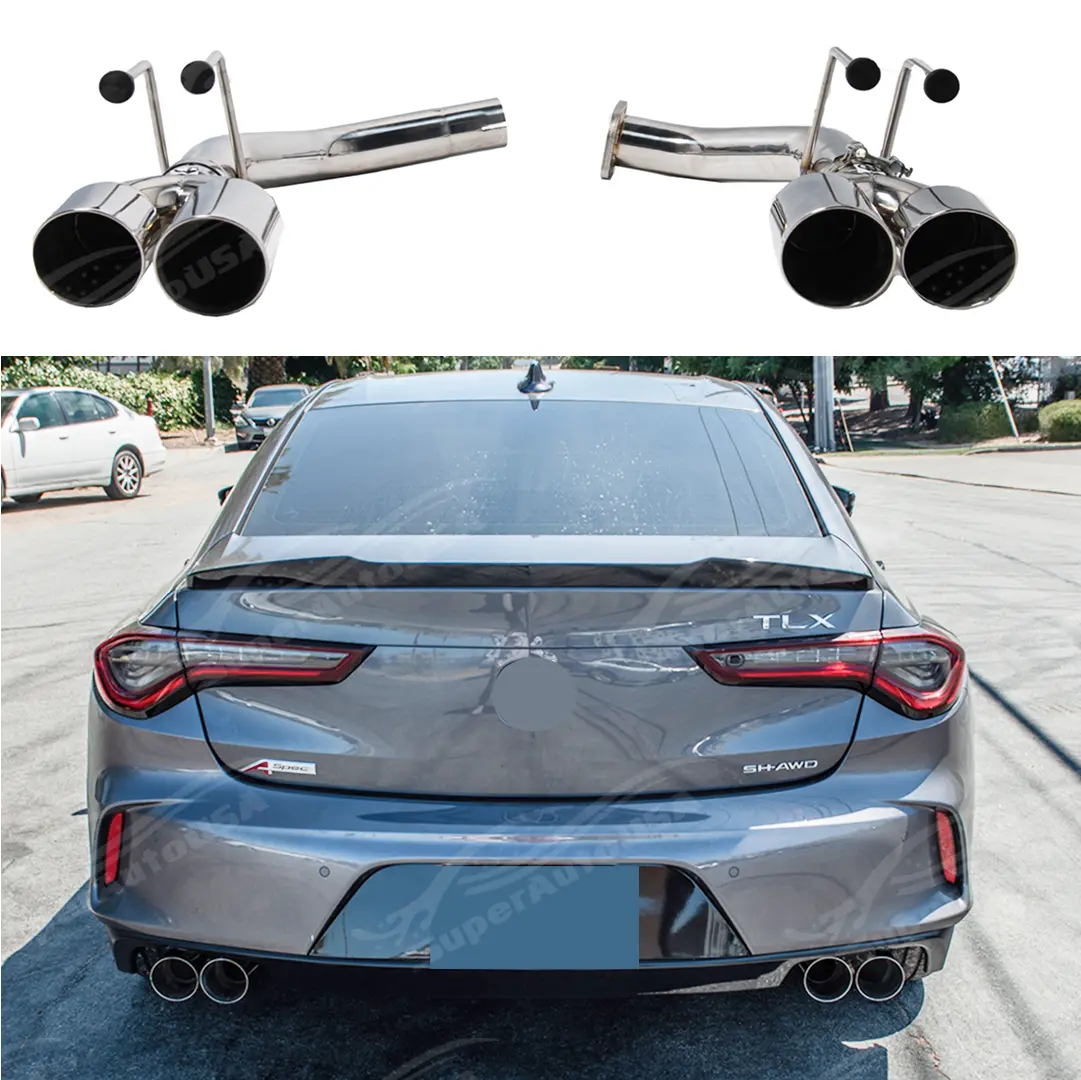 2021+ Acura Tlx - Stainless Steel Muffler Delete Axle Back Exhaust With Quad Tips 1