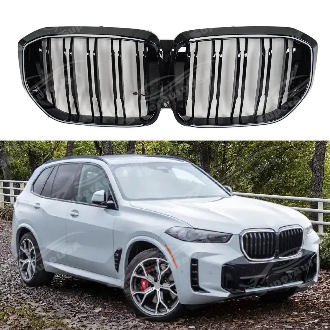 For 2023-2026 Bmw X5 G05 Led Illuminated Glowing Gloss Black Xm Style Kidney Grille Assembly 1