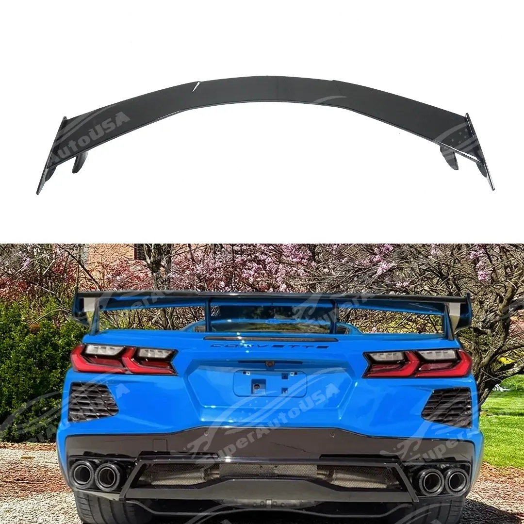 2020+ Chevrolet Corvette C8 - Rear Trunk Spoiler Wing - Gloss Black 1