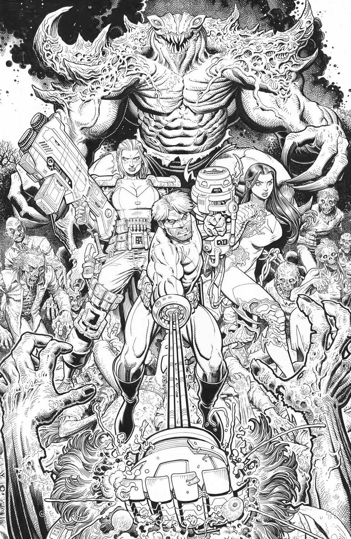 Skybound X #3 Cvr H 25 Copy Incv B&W Adams (Mr) 1