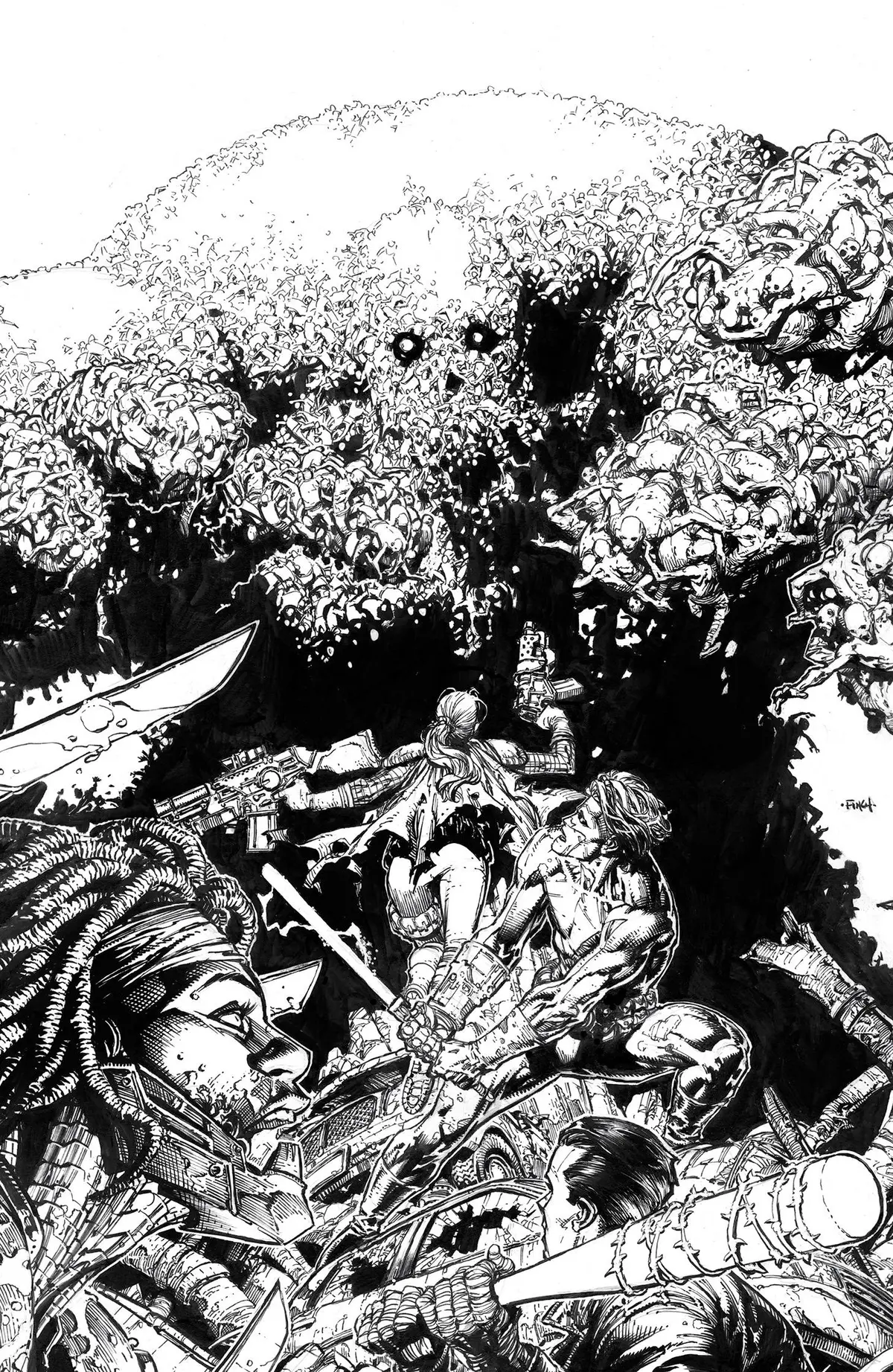 Skybound X #5 Cvr F 25 Copy Incv B&W Finch 1