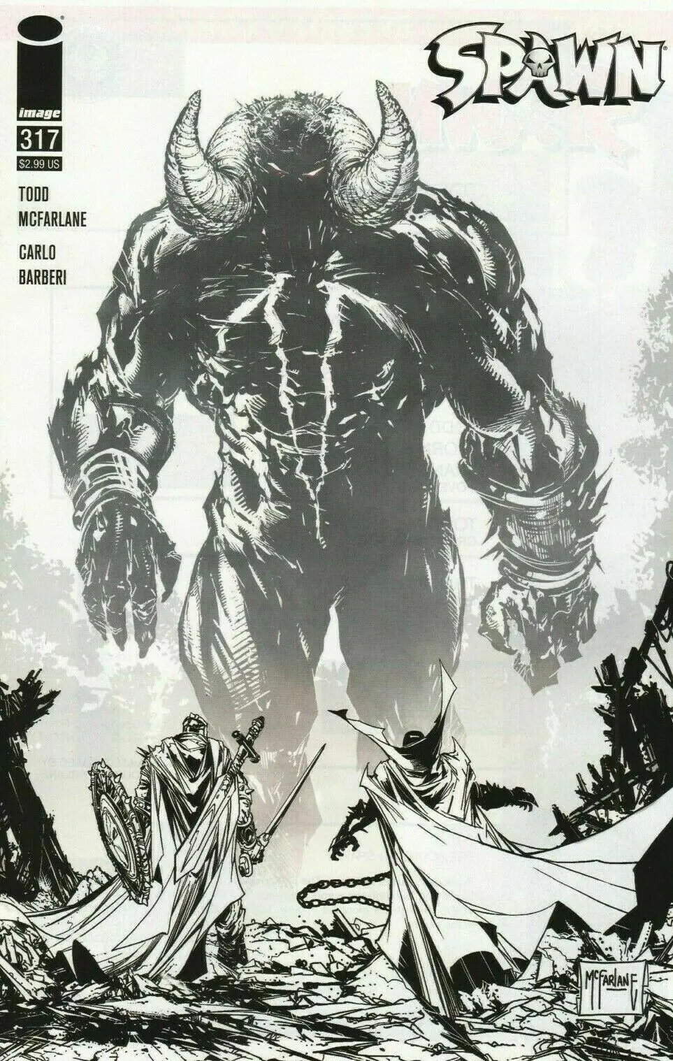 Spawn #317 Cvr D Capullo & Mcfarlane B&W 1