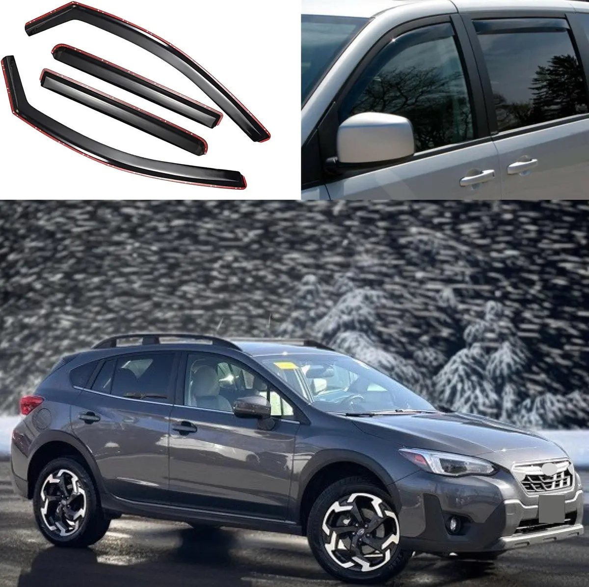 In-Channel Rain Guard Window Visors For 2020-2024 Subaru Crosstrek / Impreza 1
