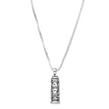 Sterling Silver Mezuzah With Star Pendant 1