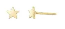 14K Yellow Gold Small Stars Earrings 1