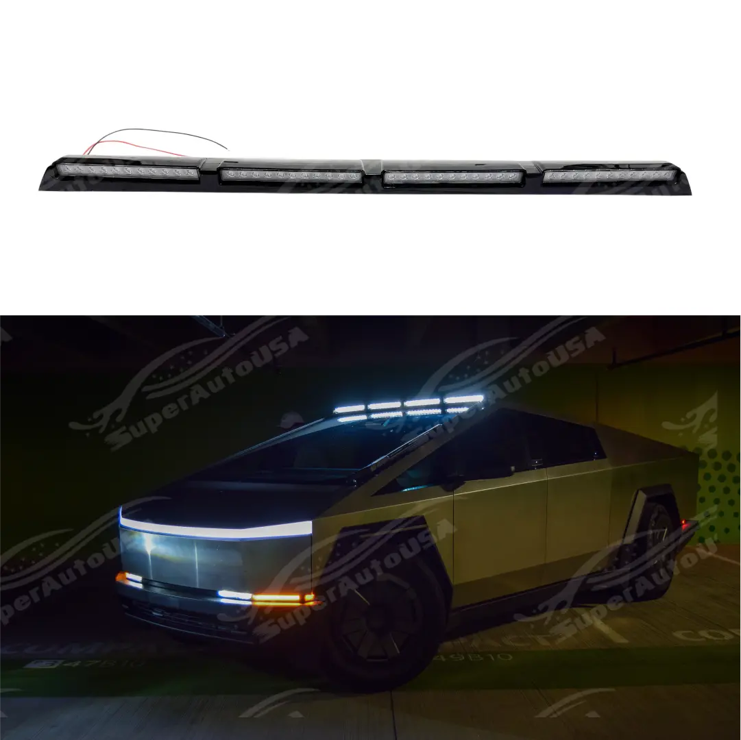 Fits Tesla Cybertruck Led High Lumens No-Drill Retrofit Off-Road Roof Top Light Bar 1